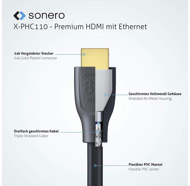 Immagine prodotto Sonero HDMI Typ A – HDMI Typ A (1 m, HDMI, 2.1)