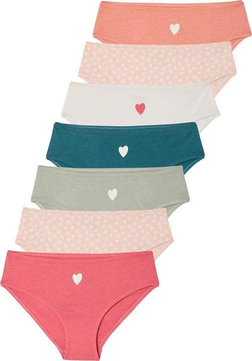 Produktbild Vertbaudet 7er-Pack Slips mit Herzmotiv, Bio-Baumwolle Mädchen BASIC (110, 7er Pack)