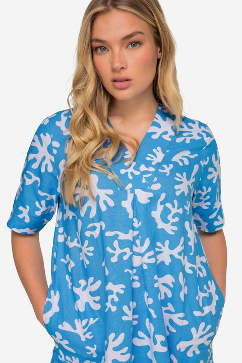 Produktbild Laurasøn Leinenmix-Kleid, A-Line, V-Ausschnitt, Halbarm (XXL)