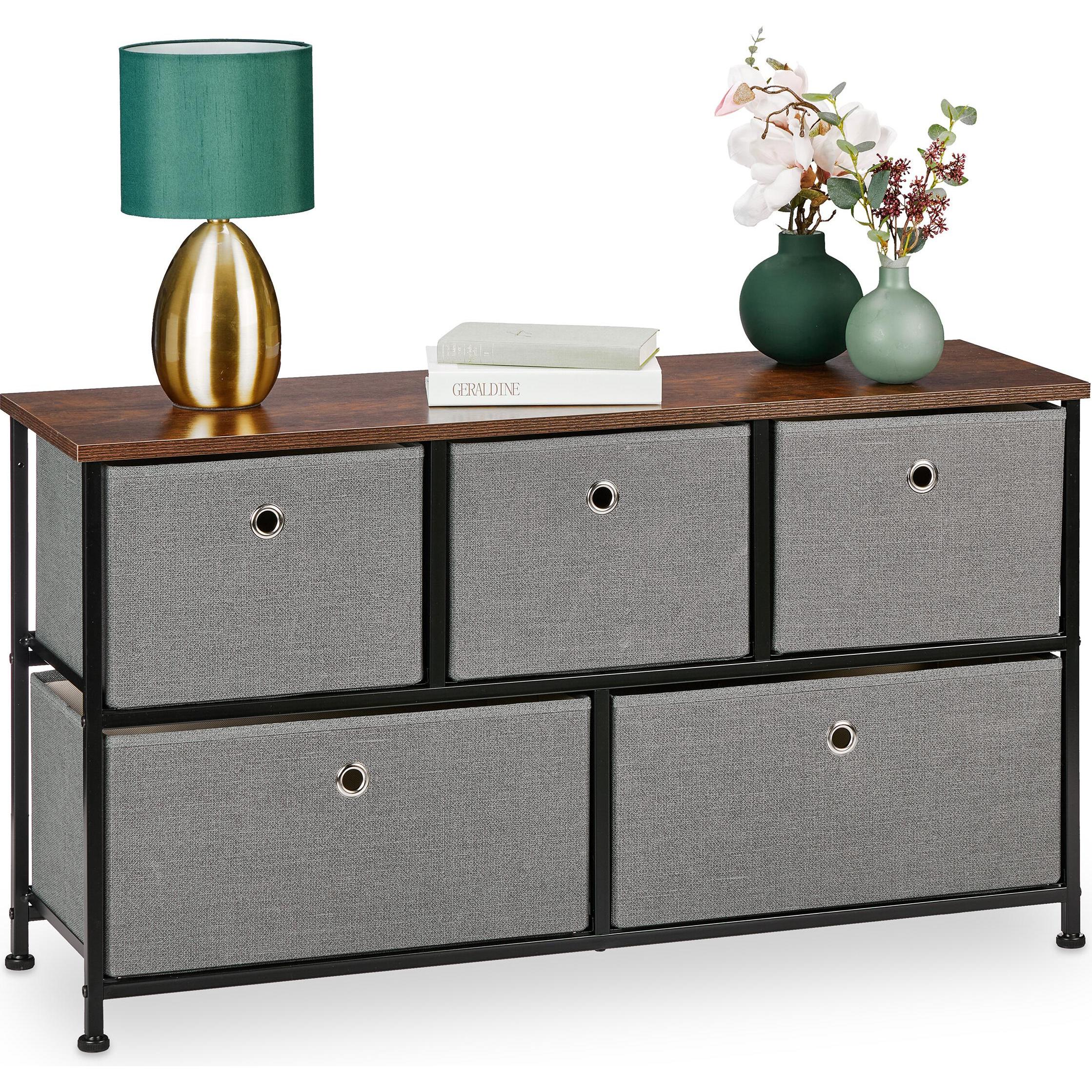 Relaxdays, Kommode + Sideboard, Kommode (100 x 30 x 54.5 cm)