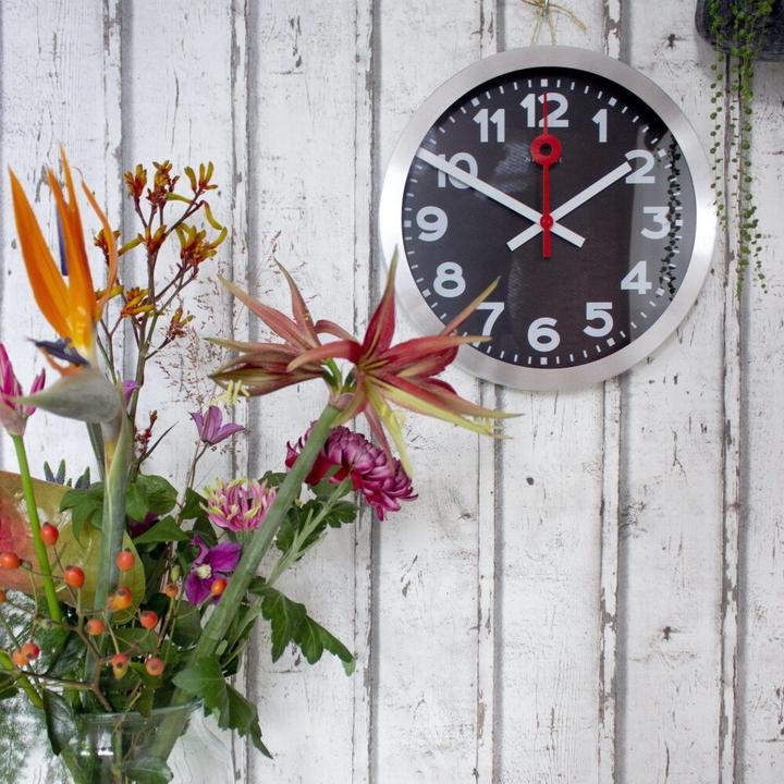 Produktbild Nextime Wanduhr Station Schwarz 35cm (35 cm)