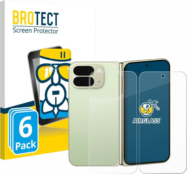 Produktbild BROTECT Schutzglas für Google Pixel 10 Pro Fold (Display+Rückseite) Schutzfolie Displayschutz Display S (6 Stück, Google Pixel 10 Pro Fold)