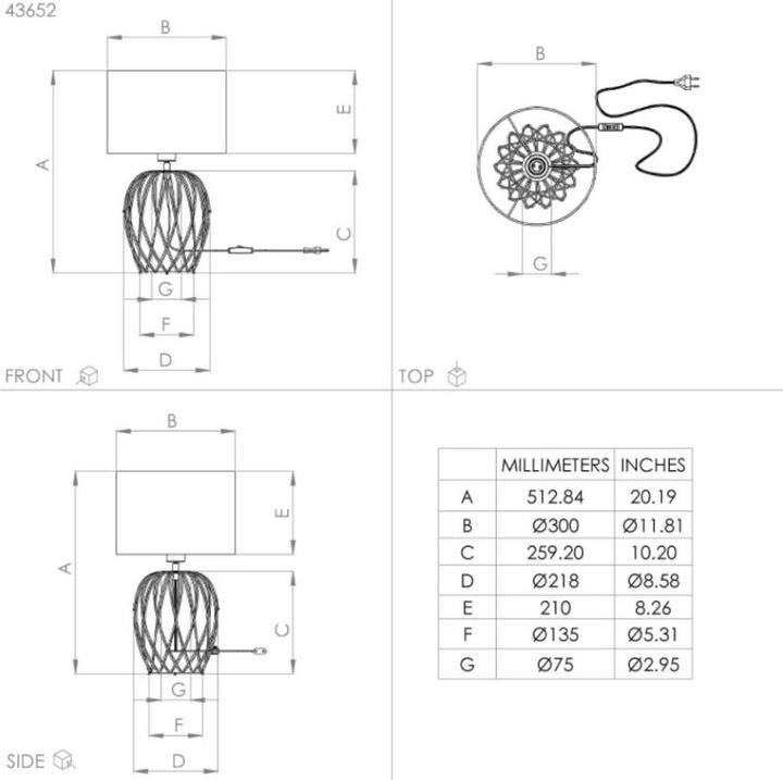 Produktbild EGLO Tischleuchte NIMLET 1x E27 Schwarz/Weiss (E27)