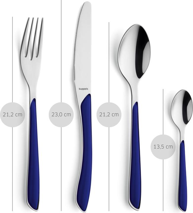 Immagine prodotto Kuppels Set di posate 24 pezzi blu indaco 2214 Prisma (24 Pezzo/i, Set di posate)