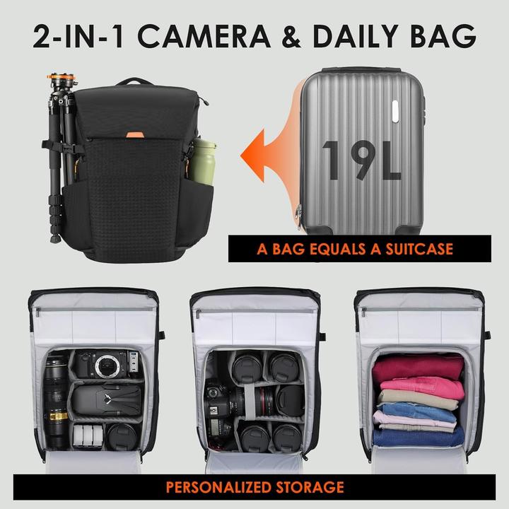 Image du produit Tarion Sac à dos professionnel étanche avec compartiment pour ordinateur et accès latéral (Sac à dos photo, 19 l)