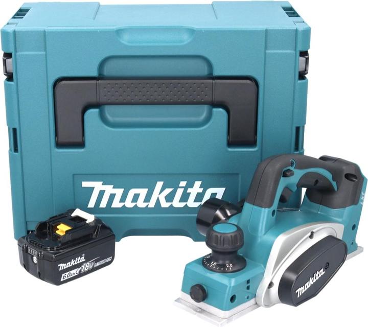 Productafbeelding Makita DKP180G1J Rabot sans fil 82mm 18V + 1x accu 6,0Ah + Coffret Makpac - sans chargeur