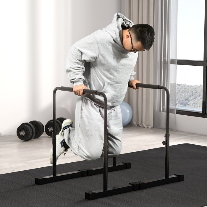 Produktbild Swisshandel24 Dip Barren Bars 2er Set 80-100 cm Rutschfest Dip Station für Muskeltraining