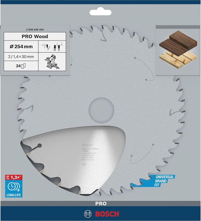 Immagine prodotto Bosch Professional Zubehör Lama circolare per legno PRO, 254 x 2 x 30 mm