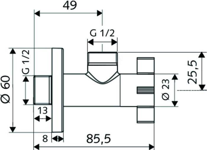 Image du produit Schell Robinet d'angle design 4WING 1/2 pouce chromé