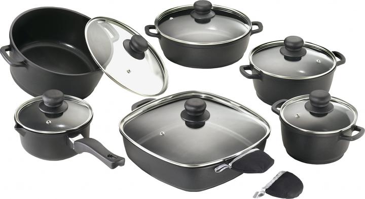 Karcher Set de casseroles, 12 pièces (Ensemble de casseroles et de poêles de cuisson, Fonte d'aluminium)