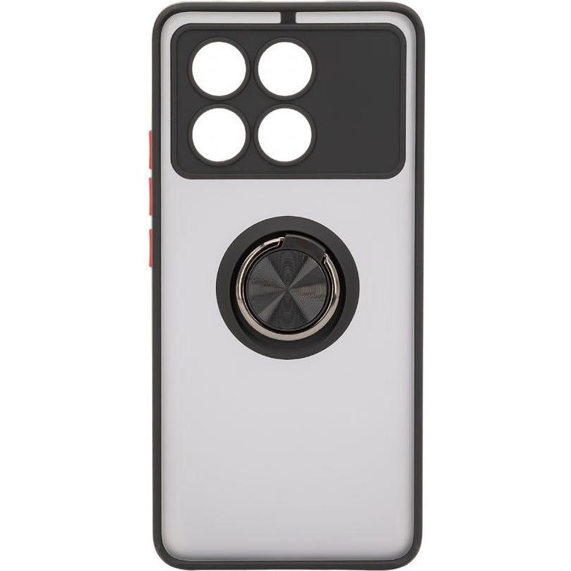 iLike Poco X6 Pro Custodia ibrida con anello (Xiaomi Poco X6 Pro), Cover smartphone, Nero