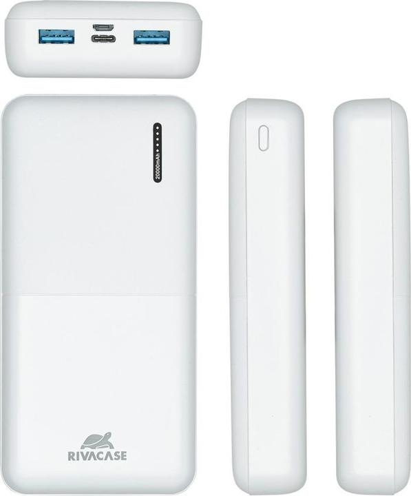 Produktbild Rivacase POWER BANK USB 20000 mAh/VA2572 Baltas (20000 mAh, 20 W, 74 Wh)