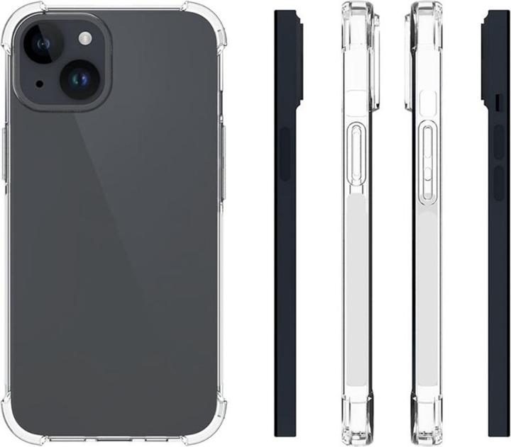 Produktbild Apfelkiste iPhone 15 Gummi Hülle Slim Air Cushion, Fallschutz, Transparent (Apple iPhone 15)