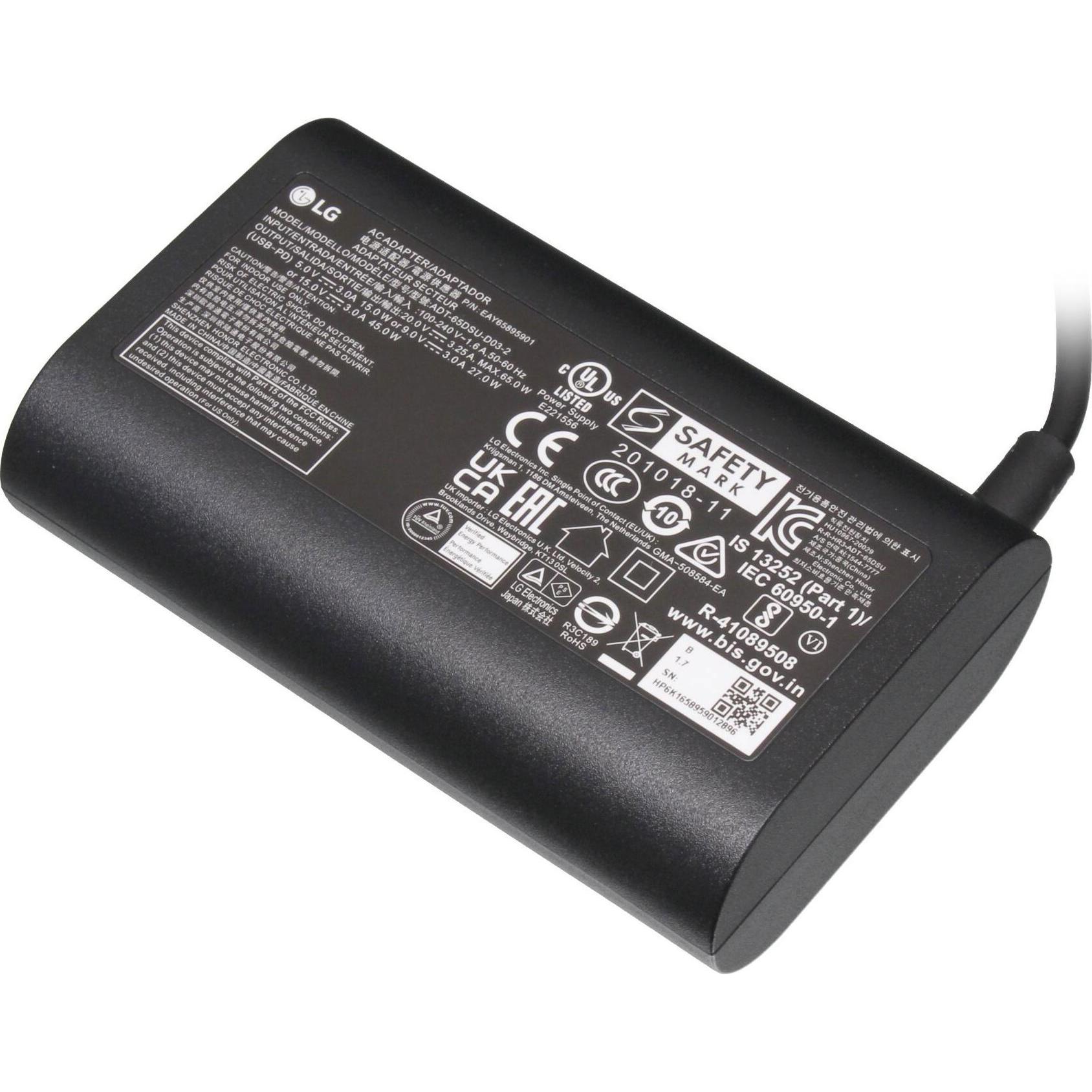 LG ADT-65DSU-D03-2 (65 W), Notebook Netzteil, Schwarz