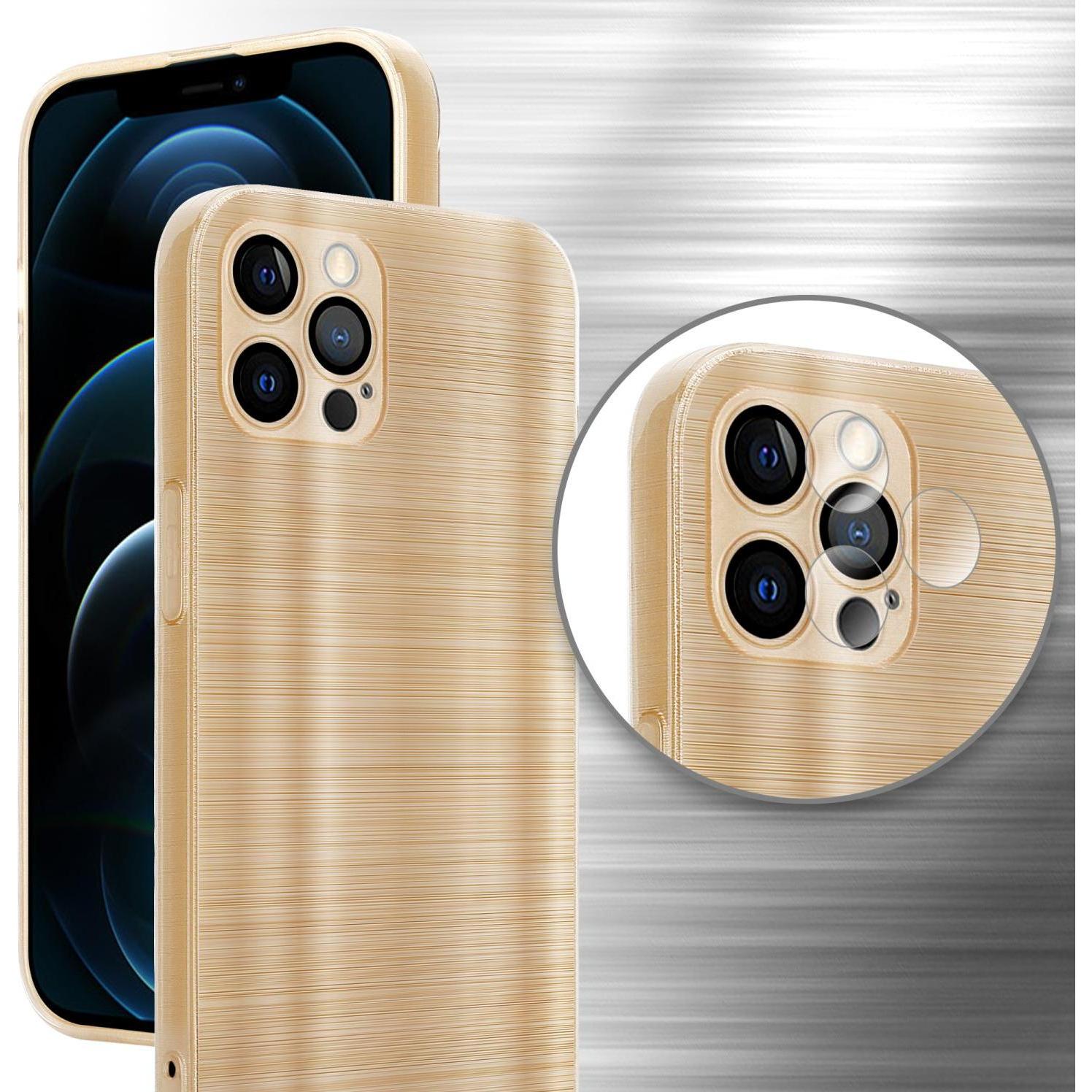Thumbnail - Cadorabo Hülle für Apple iPhone 12 PRO MAX im TPU Brushed Kameraschutz LM160 Style (Apple iPhone 12 Pro Max), Smartphone...
