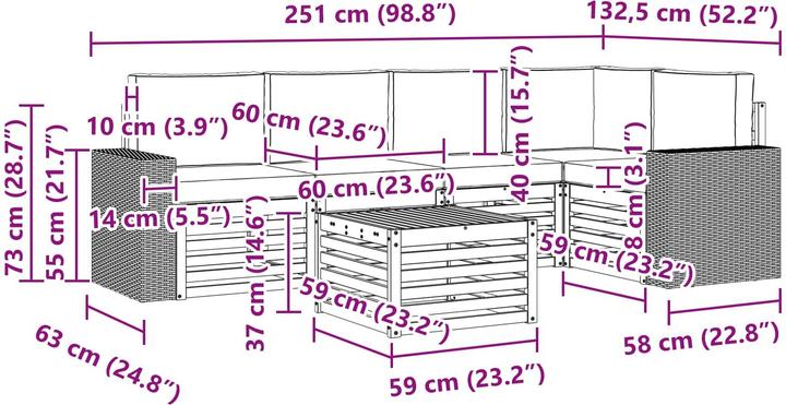 Produktbild vidaXL Outdoor-Sofa