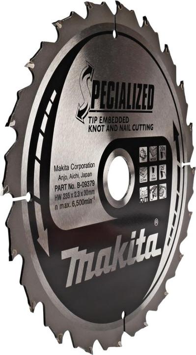Produktbild Makita SPECIALIZED Handkreissägeblatt mit eingelöteten Schneidezähnen 235/30