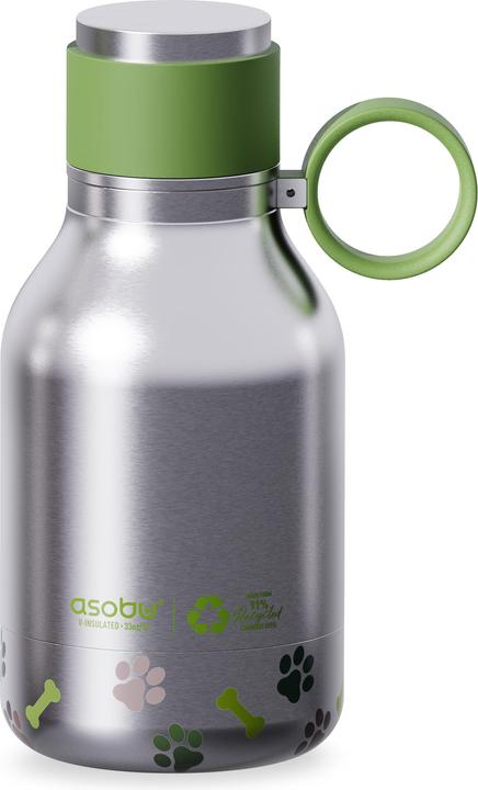 Actual product image Asobu - Dog Bowl - Recycled Stainless Steel Bottle with Dog Bowl Silver
