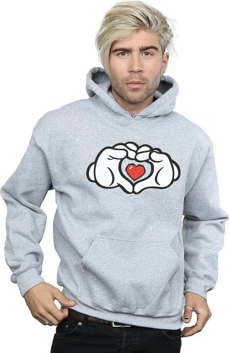 Actual product image Disney Mens Mickey Mouse Heart Hands Hoodie (3XL)