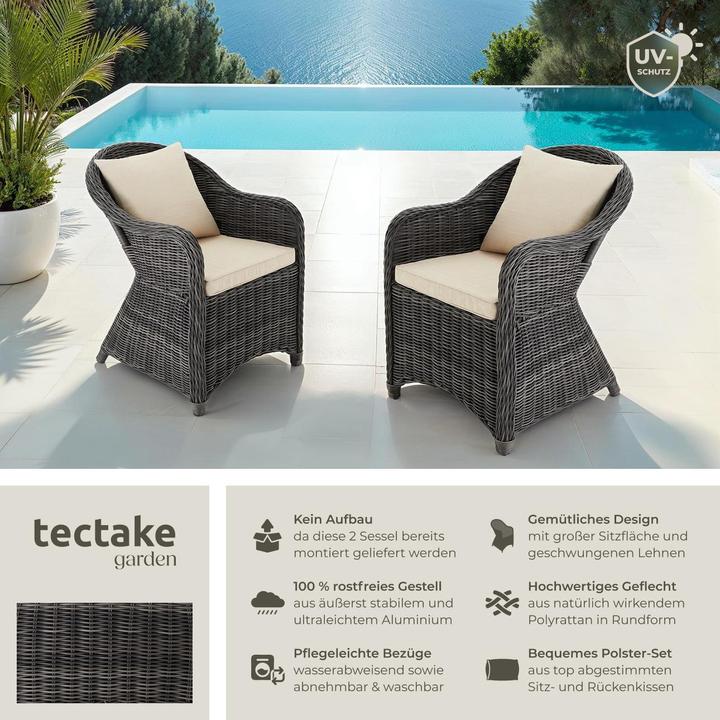 Image du produit tectake Chaise Fauteuil de jardin