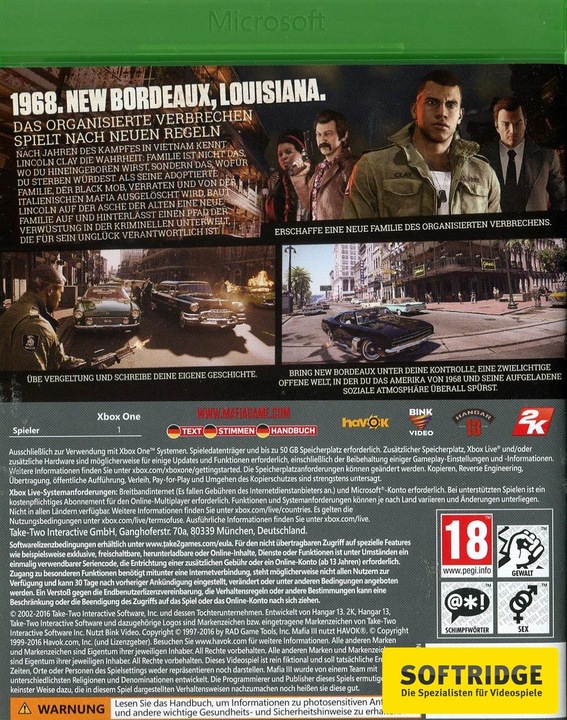 Produktbild 2K Games Mafia 3 (Xbox One X, Xbox Series X, DE)