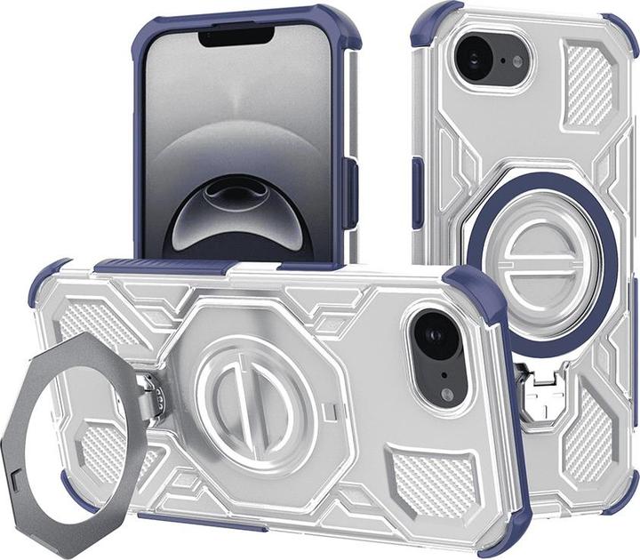 Produktbild Techsuit - Carbon Shield PRO - iPhone 16e - Blue Transparent (Apple iPhone 16e, Apple iPhone 17)