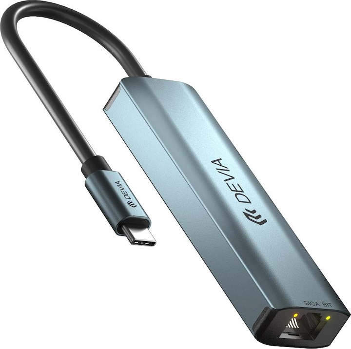 Immagine prodotto Devia adattatore HUB USB-C 3.1 a 4x USB 3.0 grigio scuro (USB-C, 4 Porti)