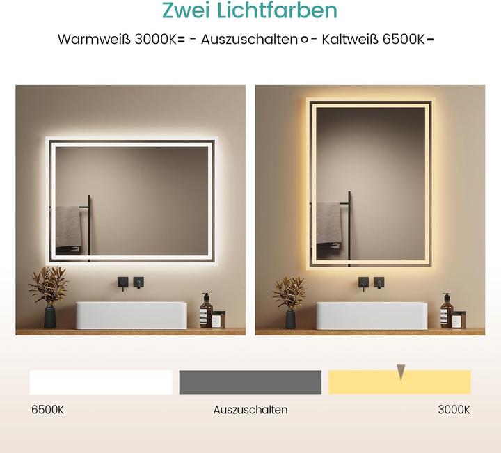 Actual product image Emke LED Badspiegel (80 x 60 cm)