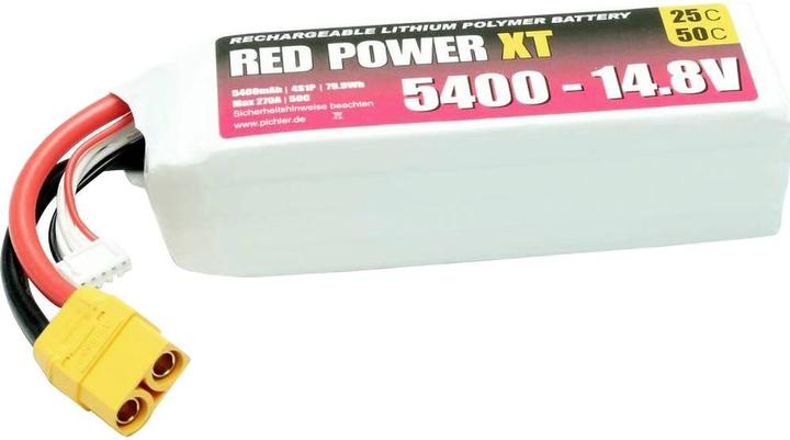 Immagine prodotto Red Power LiPo accupack 14.8 V 5 Ah 25 C Softcase XT90 (14.80 V, 5000 mAh)