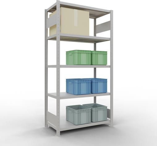 Actual product image Schulte Lagertechnik MULTIplus330 boltless basic shelving system with length ledgers