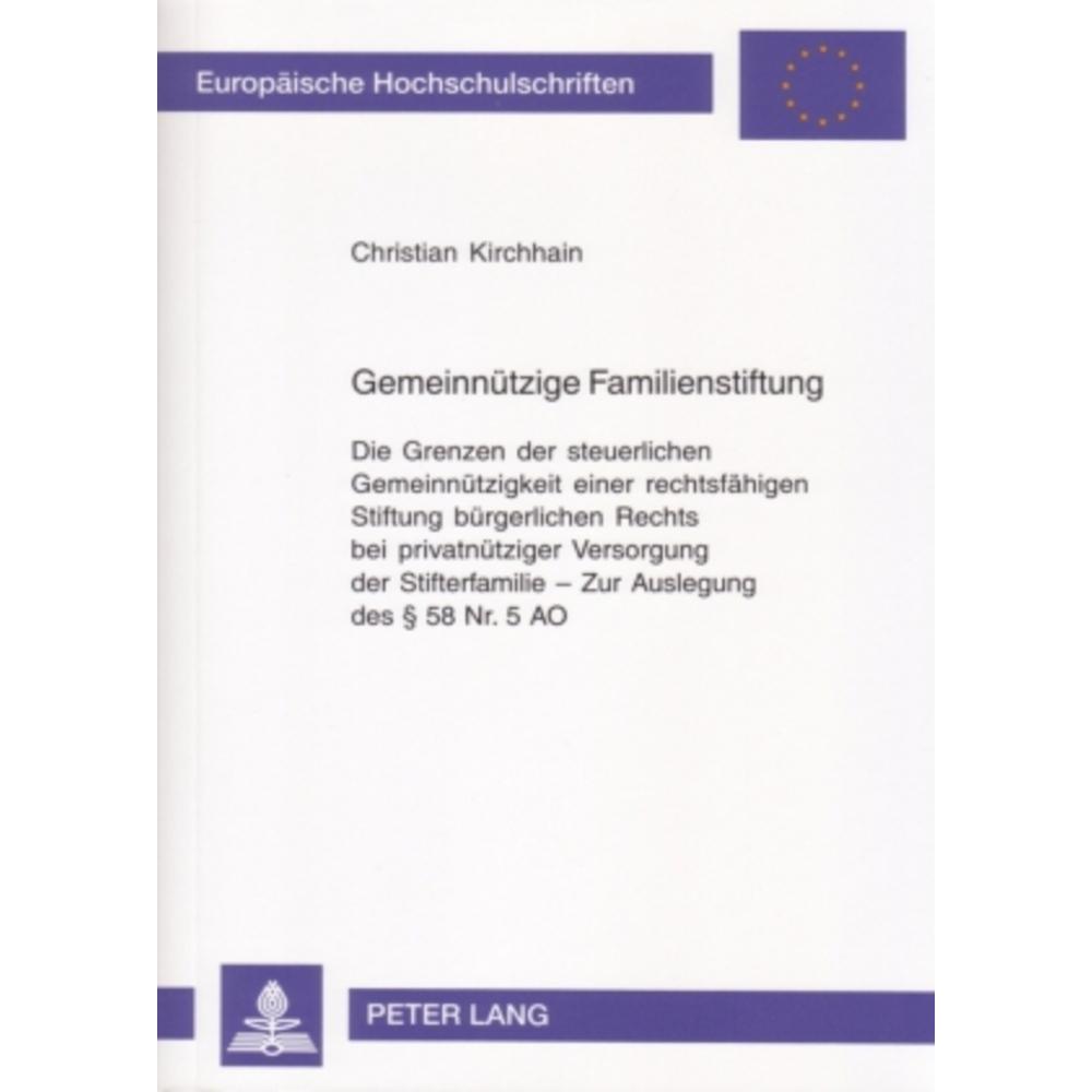 Gemeinnützige Familienstiftung, Fachbücher von Christian Kirchhain