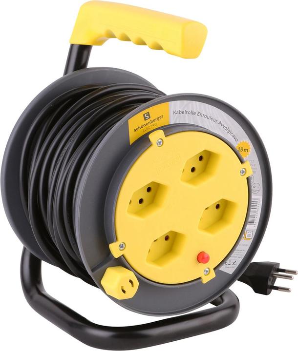 Produktbild Schönenberger Kabelrolle 4x T13 Steckdose (15 m, 1 mm²)