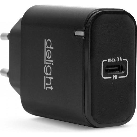 Delight USB-Typ-C-Adapter schwarz (20 W), Caricatore USB, Nero