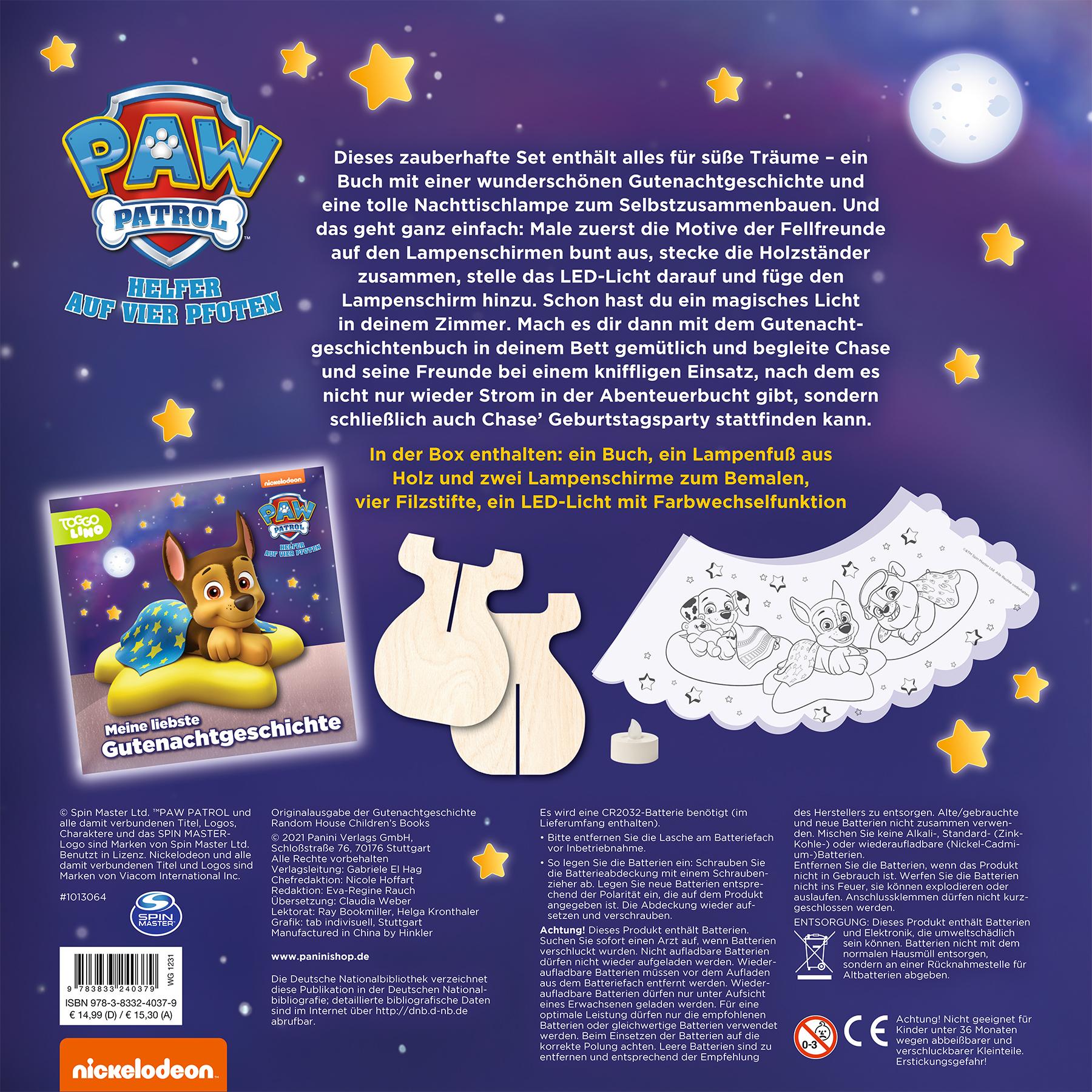 Thumbnail - PAW Patrol: Deine grosse Gutenacht-Box mit Buch und Nachttischlampe, Kinderbücher von Panini