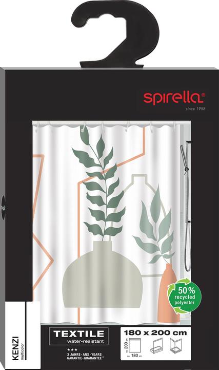 Actual product image spirella Shower curtain polyester Kenzi 180 X 200 cm (180 x 200 cm)