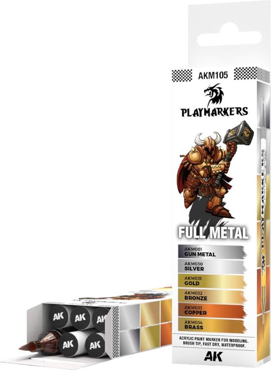 Immagine prodotto AK Interactive - Playmarker Set Full Metal (6 Markers) (6x)
