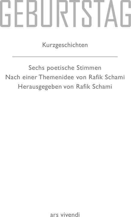 Produktbild Geburtstag (Franz Hohler, Michael Köhlmeier, Monika Helfer, Natasa Dragnic, Root Leeb, Deutsch)