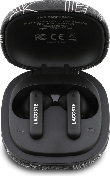 Produktbild Lacoste Earphones TWS Monogram The Blend Bluetooth ENC ANC black (ANC, 6 h, Kabellos)