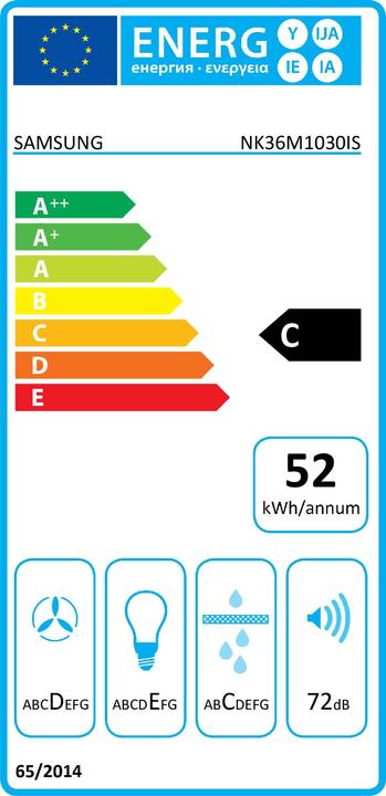 Energy Label Samsung NK36M1030IS/UR (Wall hood)