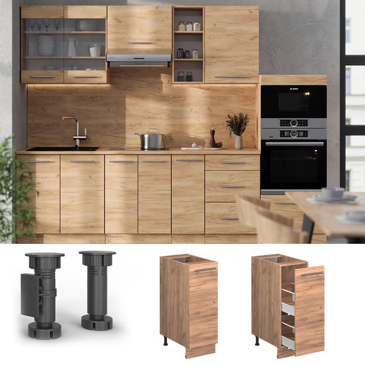 Produktbild Vicco Apothekerschrank Fame-Line, Goldkraft Eiche/Goldkraft Eiche, 30 cm, AP Anthrazit