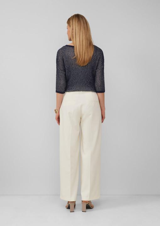 Produktbild S.Oliver Strickpullover Lockerer Strickpullover in Bicolor-Optik mit U-Boot-Ausschnitt (M)