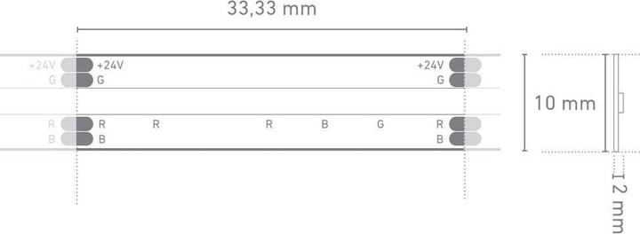 Actual product image Barthelme 51543231 LED strip with solder connection 24 V/DC 5000 mm RGB 5 m (RGB, 500 cm, Indoor)