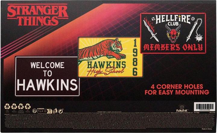 Actual product image Fanattik Stranger Things tin signs set of 3