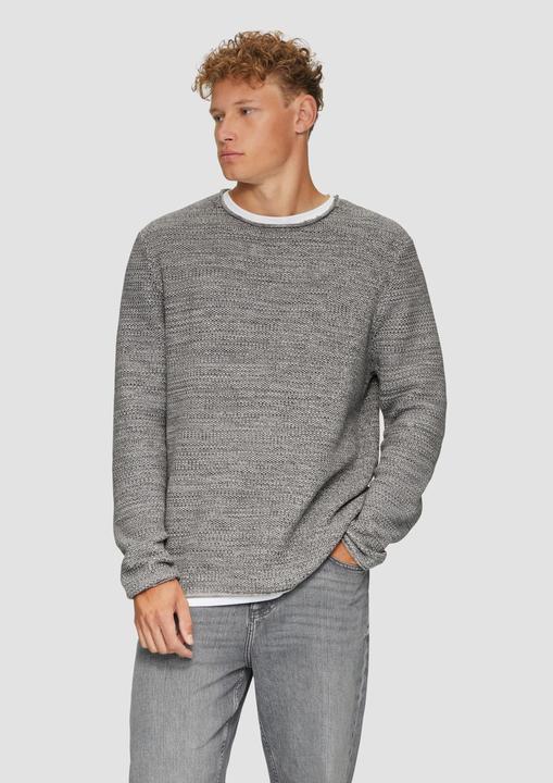 Produktbild s.Oliver Strickpullover Melierter Strickpullover mit Layering-Detail (S)