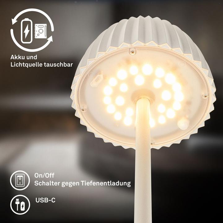 Actual product image Briloner Brilo unplugged RIFFLE Akku LED Stehleuchte mit Lichtkante - Weiss (400 lm)