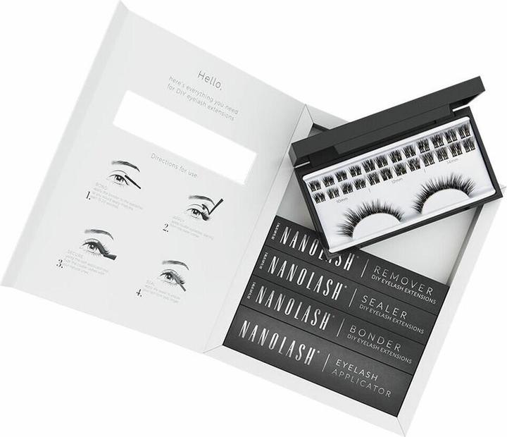 Actual product image NoName DIY Eyelash Extensions Starter Kit Cluster Lashes with Bonder, Sealer, Remover, Applicator Home Lash (Artificial eyelashes)