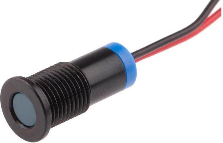 Produktbild RS PRO LED 8mm Chromblende 2Vdc Blau +Kabel