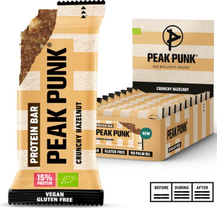 Produktbild Peak Punk Bio Protein Bar (Haselnuss, 12 Stk., 55 g)