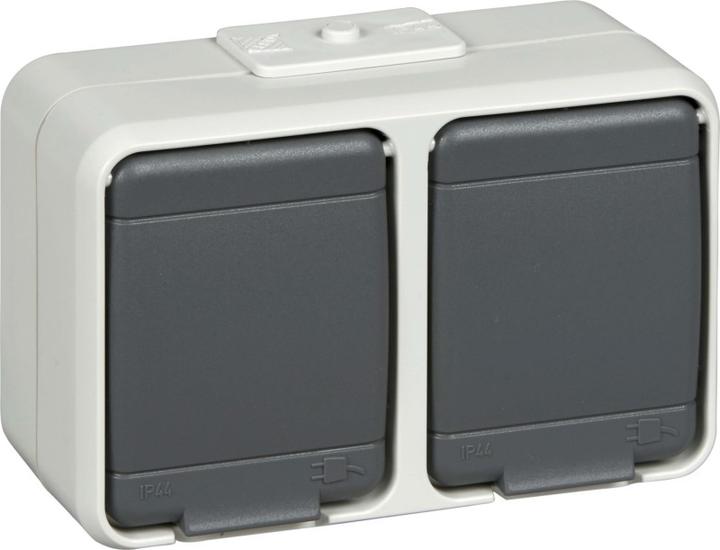 Produktbild Schneider Steckdose 2f. lbg AP44 455409