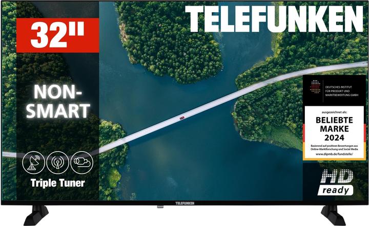 Produktbild Telefunken 32 Zoll Fernseher XH32P900S LED TV HD-Ready mit 80cm Bildschirmdiagonale und Triple-Tuner (32", LED, HD ready)